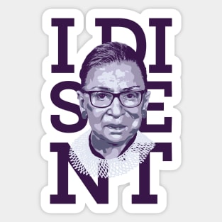 I Dissent RBG Feminist Digital Painting Sticker